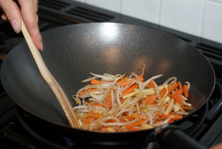 Stir Fry Vegetables in the wok